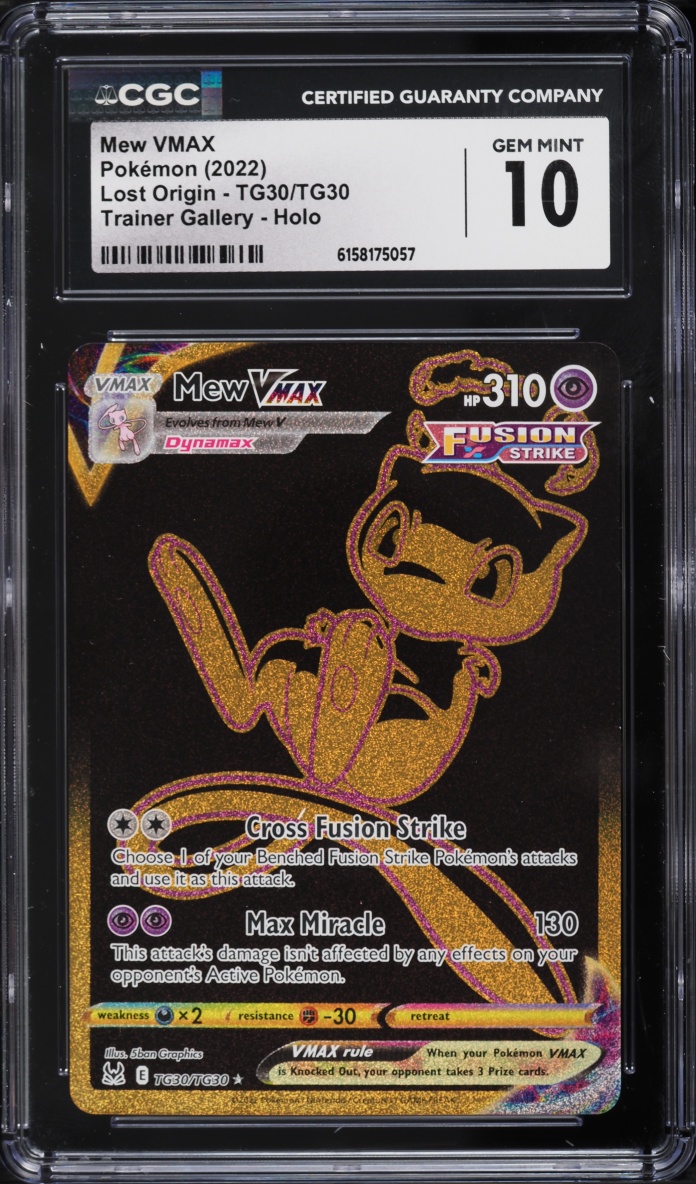 2022 Pokemon Sword & Shield Lost Origin Full Art Mew VMAX #TG30 CGC 10 GEM MINT