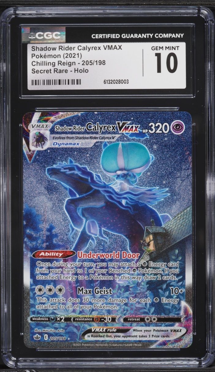 2021 Pokemon Sword & Shield Chilling Reign Shadow Rider Calyrex VMAX #205 CGC 10 GEM MINT