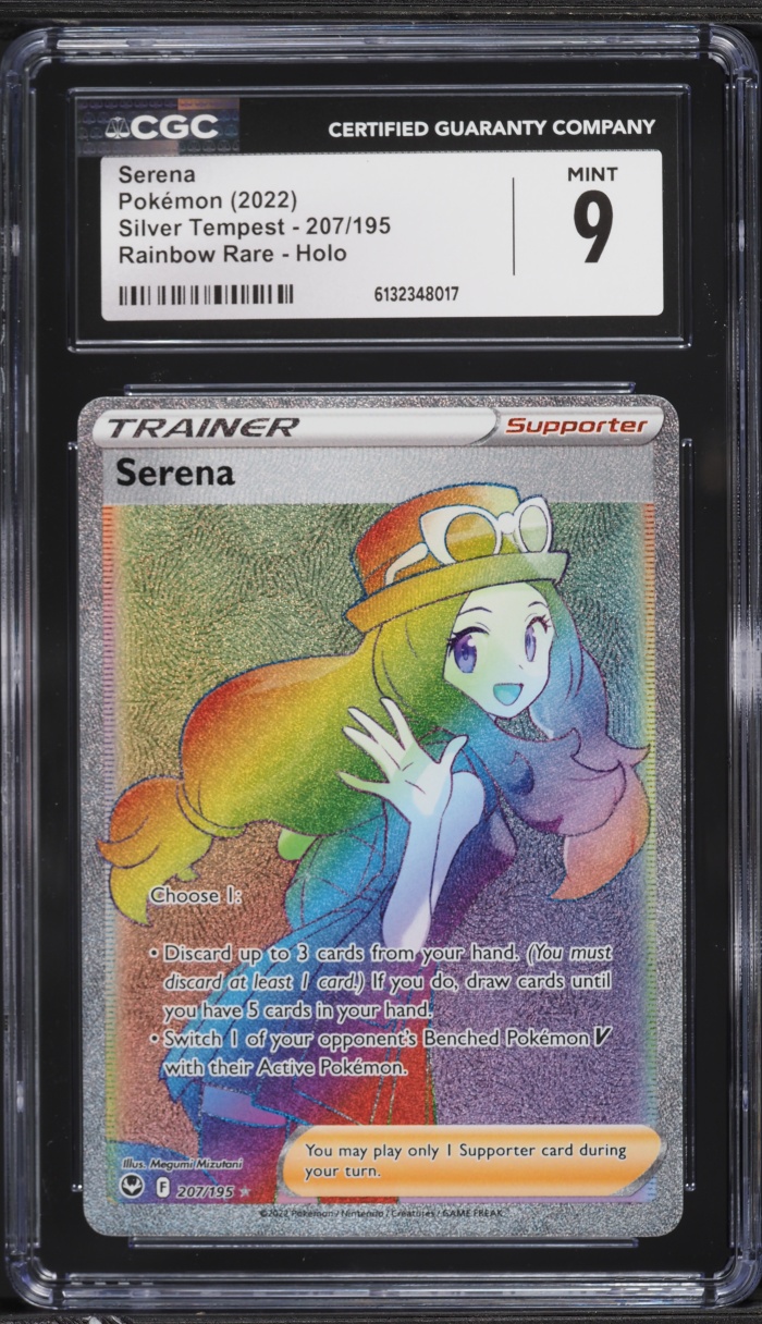 2022 Pokemon Sword & Shield Silver Tempest Rainbow Rare Serena #207 CGC 9 MINT