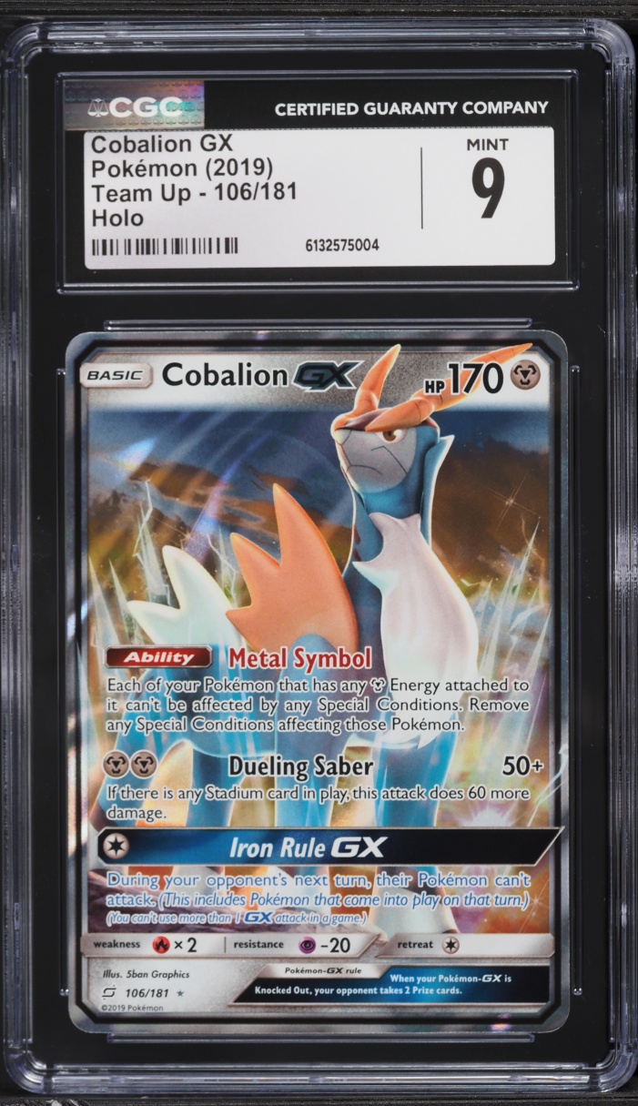2019 Pokemon Sun & Moon Team Up Holo Cobalion GX #106 CGC 9 MINT