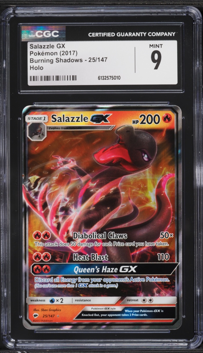 2017 Pokemon Sun & Moon Burning Shadows Holo Salazzle GX #25 CGC 9 MINT