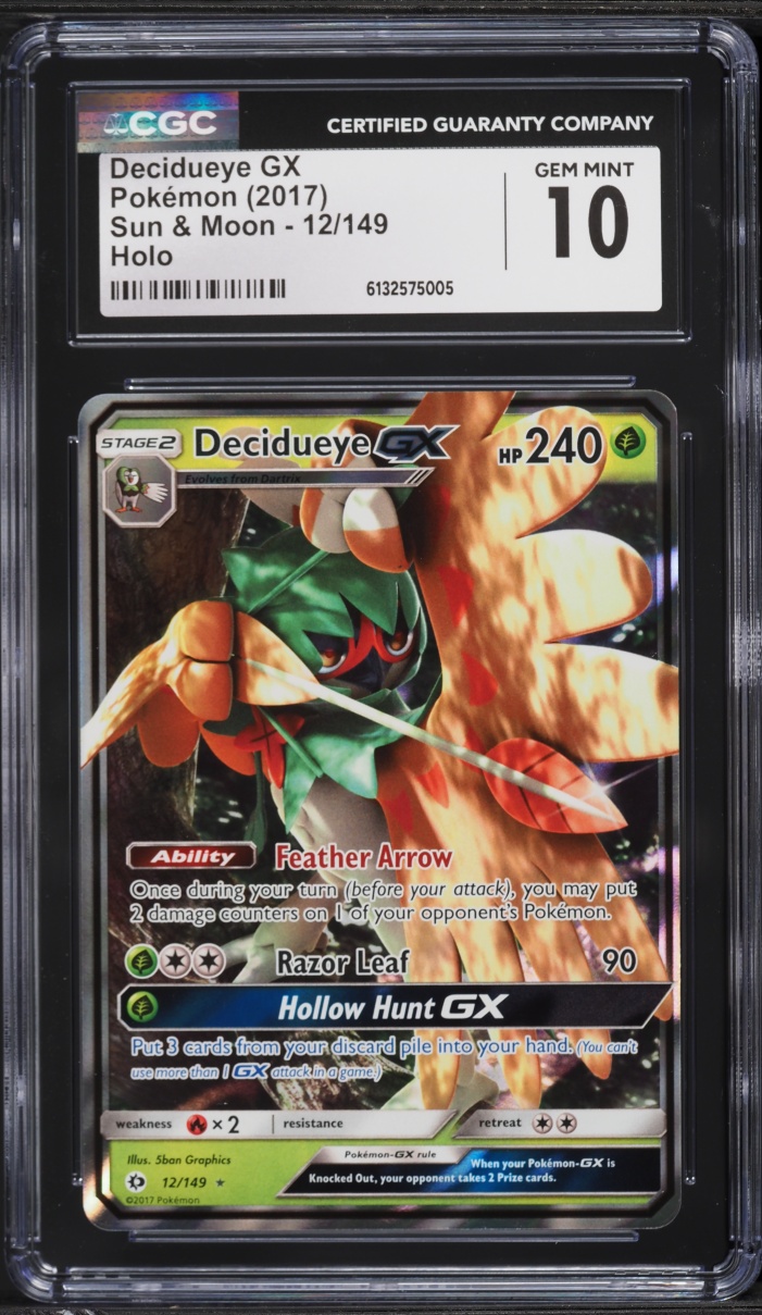 2017 Pokemon Sun & Moon Holo Decidueye GX #12 CGC 10 GEM MINT