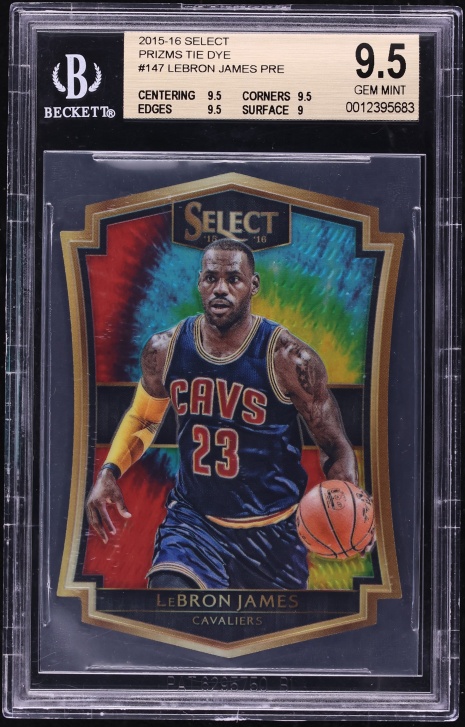 2015 Select Tie-Dye Prizms Die-Cut LeBron James /25 #147 BGS 9.5 GEM MINT - Photo 1