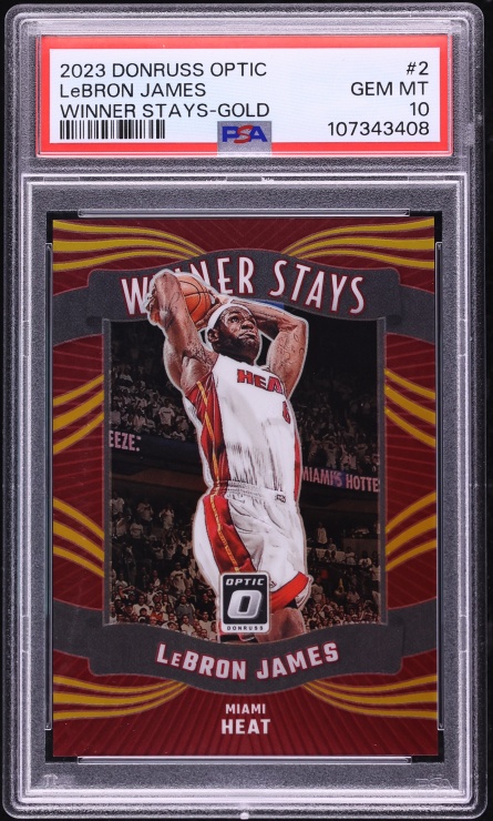 2023 Donruss Optic Winner Stays Gold LeBron James /10 #2 PSA 10 GEM MINT - Photo 1