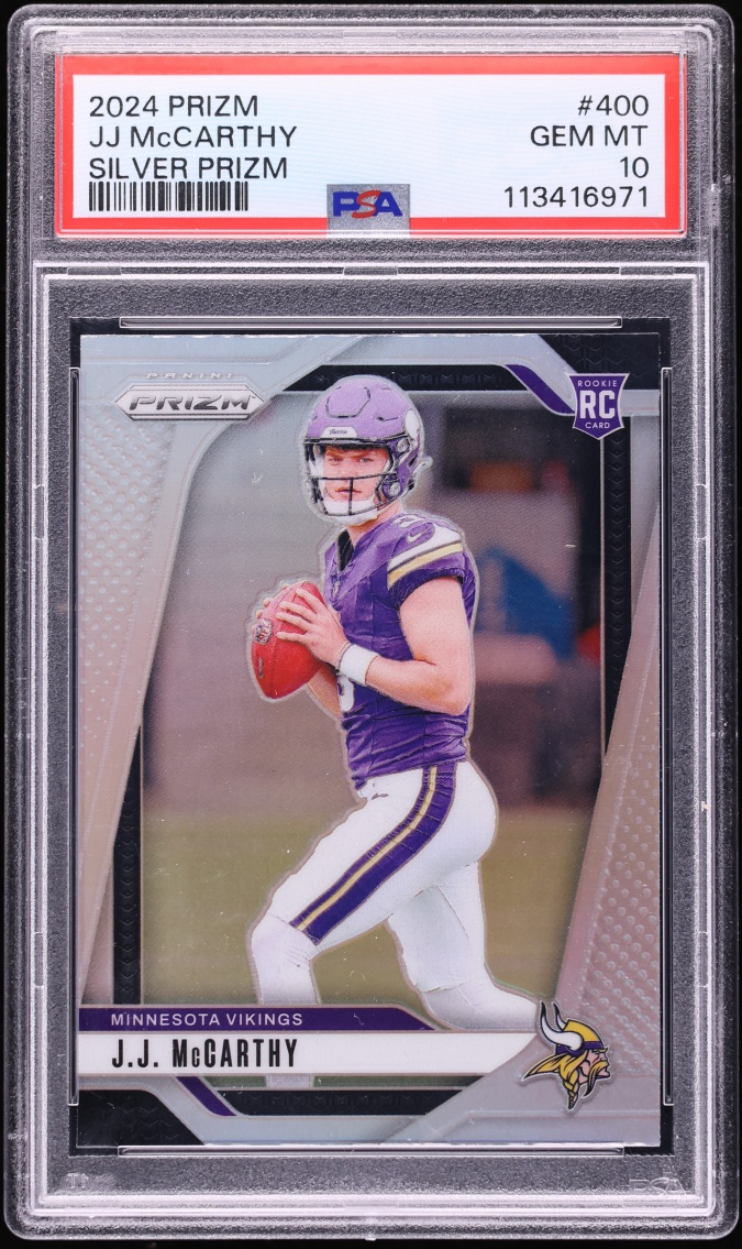 2024 Panini Prizm Silver J.J. McCarthy ROOKIE #400 PSA 10 GEM MINT