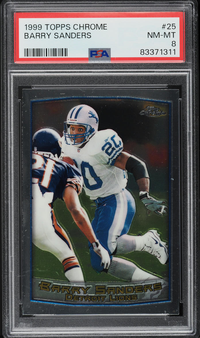 1999 Topps Chrome Barry Sanders #25 PSA 8 NM-MT