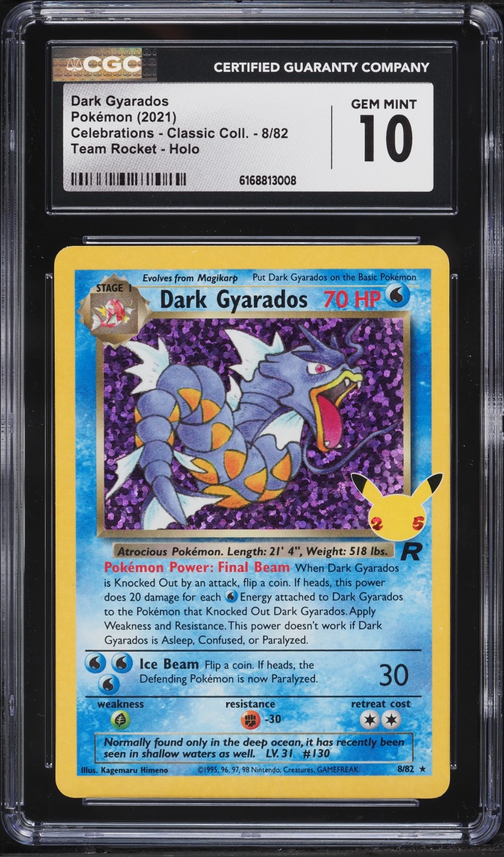2021 Pokemon Sword & Shield Celebrations Classic Holo Dark Gyarados #8 CGC 10 Gem Mint