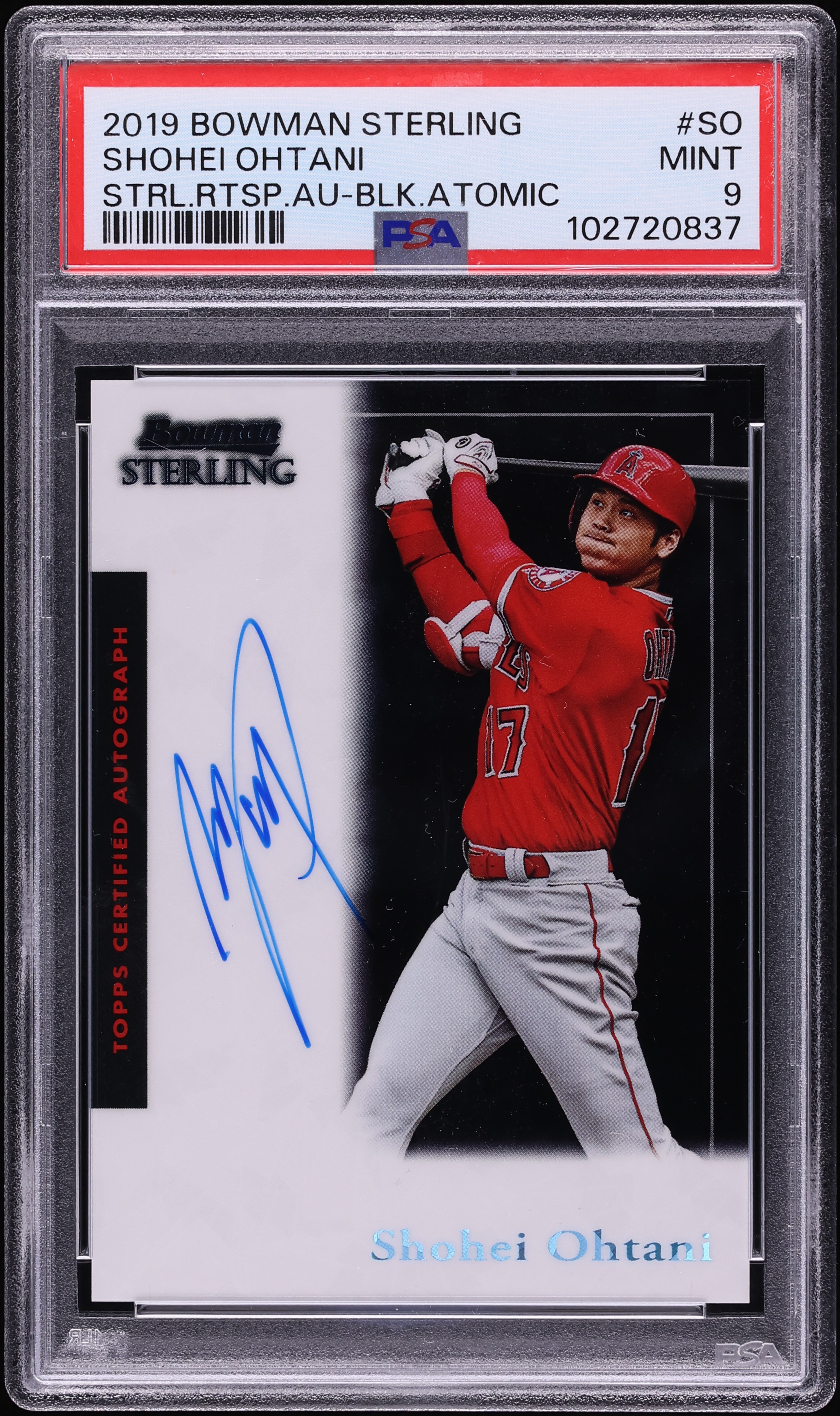 2019 Bowman Sterling Retrospect Black Atomic Shohei Ohtani AUTO