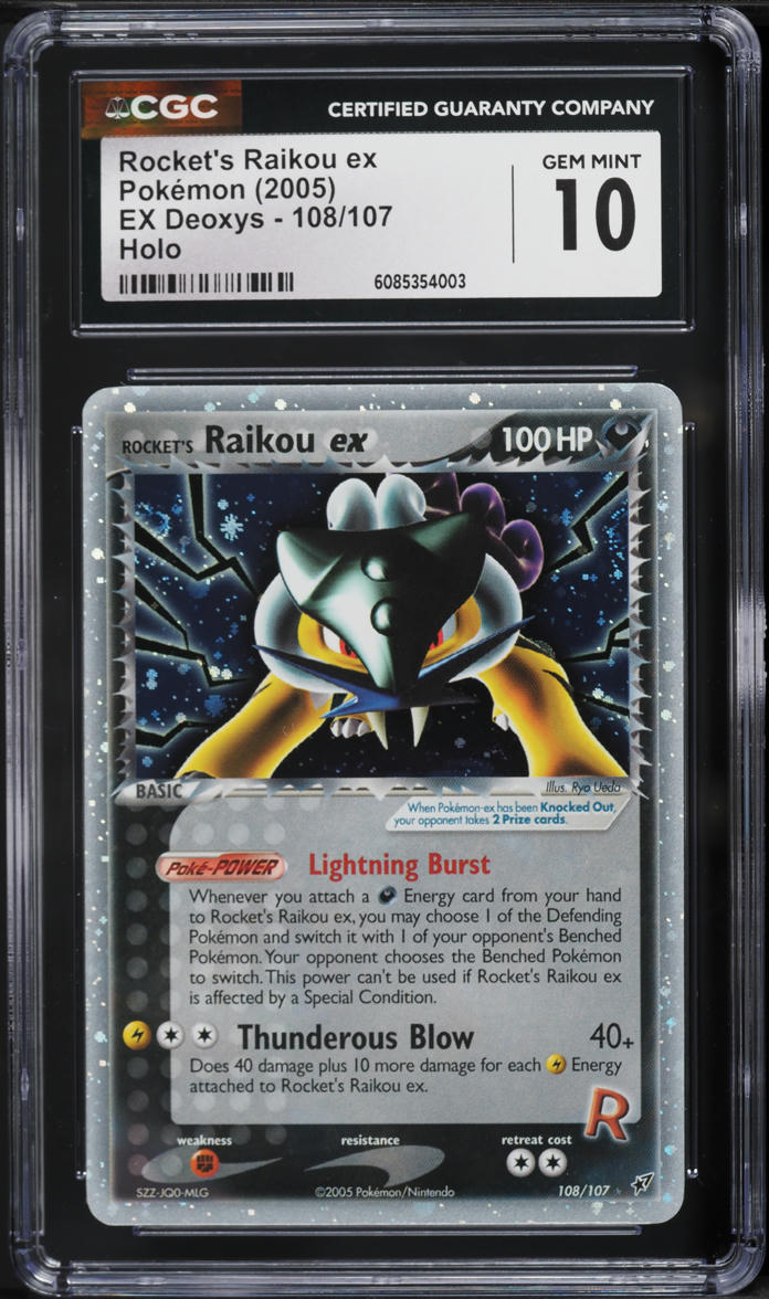 2005 Pokemon EX Deoxys Holo Rocket's Raikou ex #108 CGC 10 GEM MINT