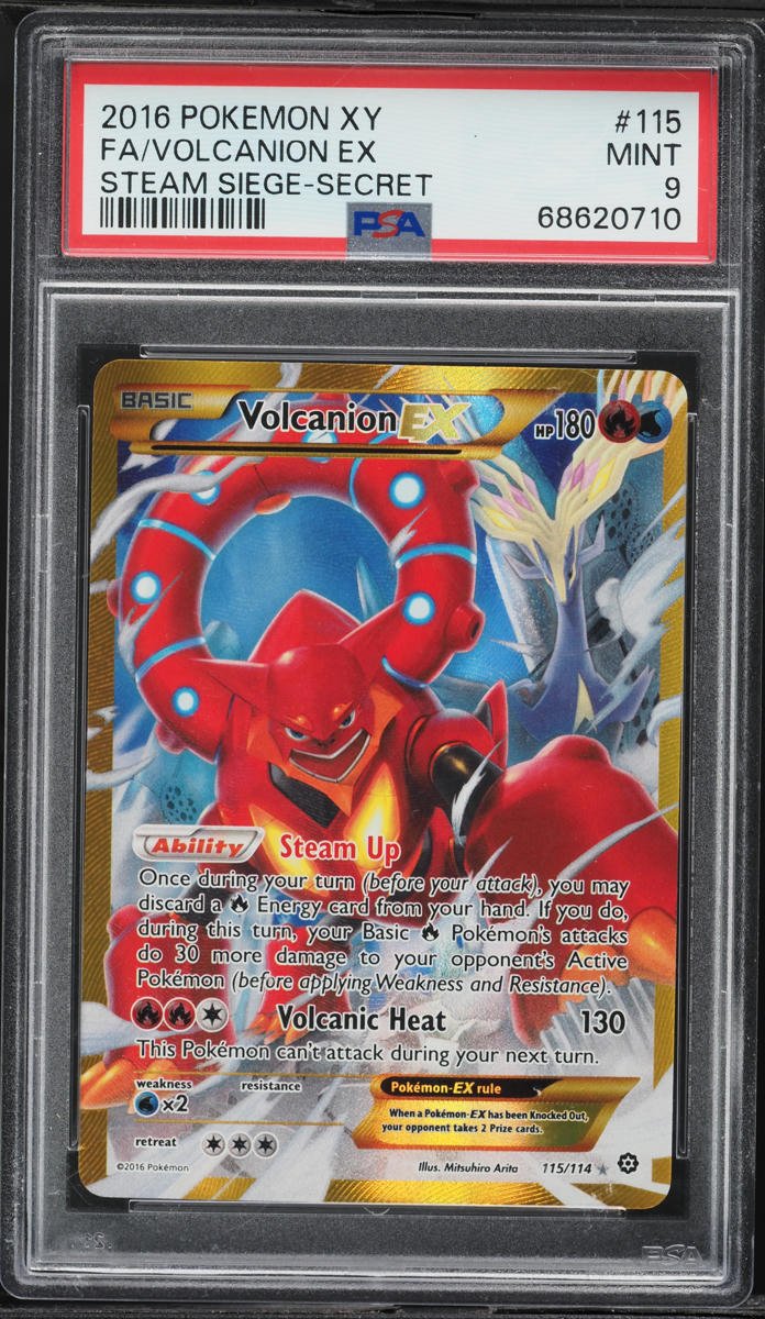 2016 Pokemon XY Steam Siege SEC Volcanion EX #115 PSA 9 MINT