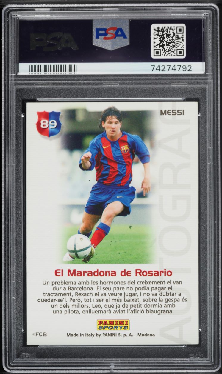 2004 Panini Sports Mega Cracks Barca Campio Lionel Messi ROOKIE #89 PSA 5 EX