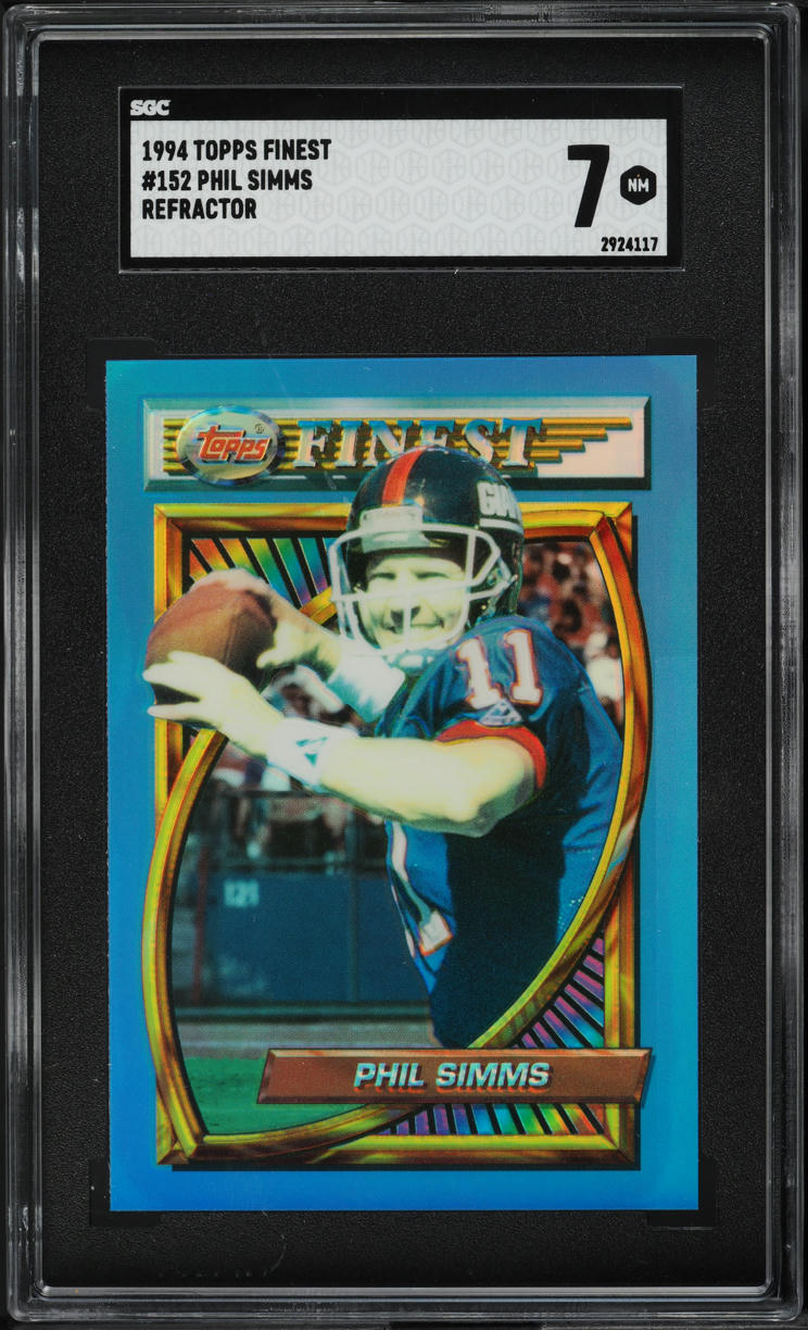 1994 Finest Refractor Phil Simms #152 SGC 7 NRMT