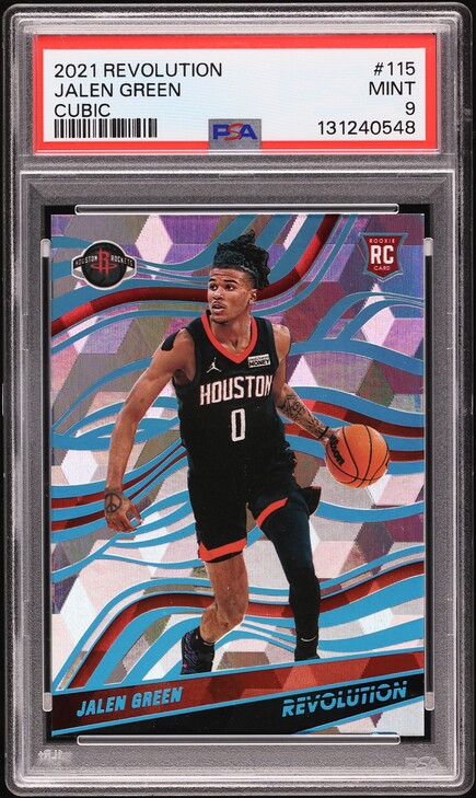2021 Donruss Holo Orange Laser Jalen Green ROOKIE AUTO #209 PSA 8