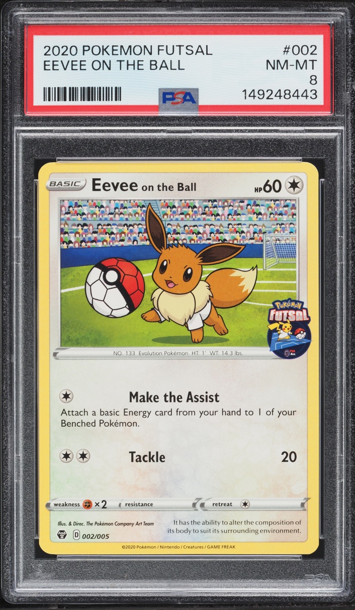 2020 Pokemon Sword & Shield Futsal Eevee On The Ball #2 PSA 8 NM-MT