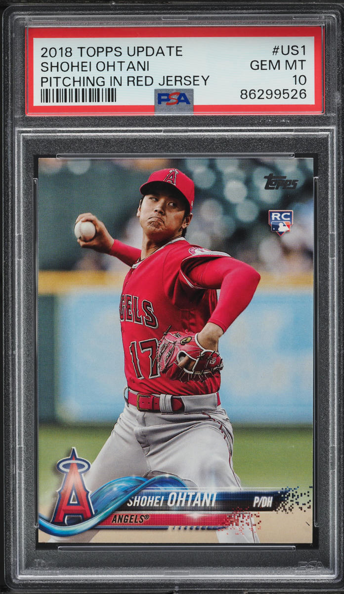 2018 Topps Update Pitching Red Jersey Shohei Ohtani ROOKIE #US1 PSA 10 GEM MINT