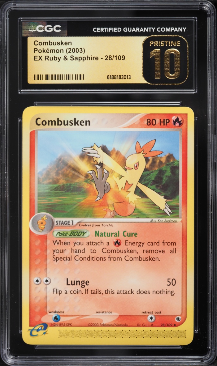 2003 Pokemon EX Ruby & Sapphire Combusken #28 CGC 10 PRISTINE