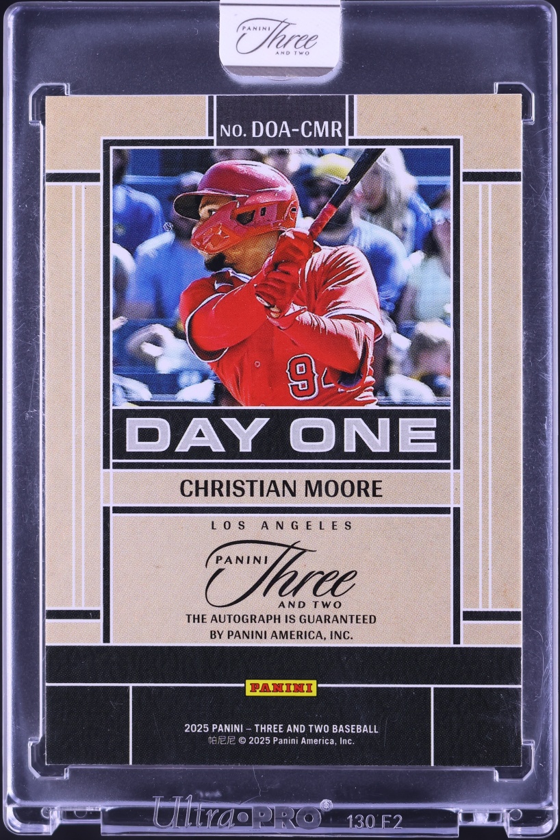 2025 Panini Three And Two Day One Red FOTL Christian Moore ROOKIE AUTO /6 #DOA-CMR