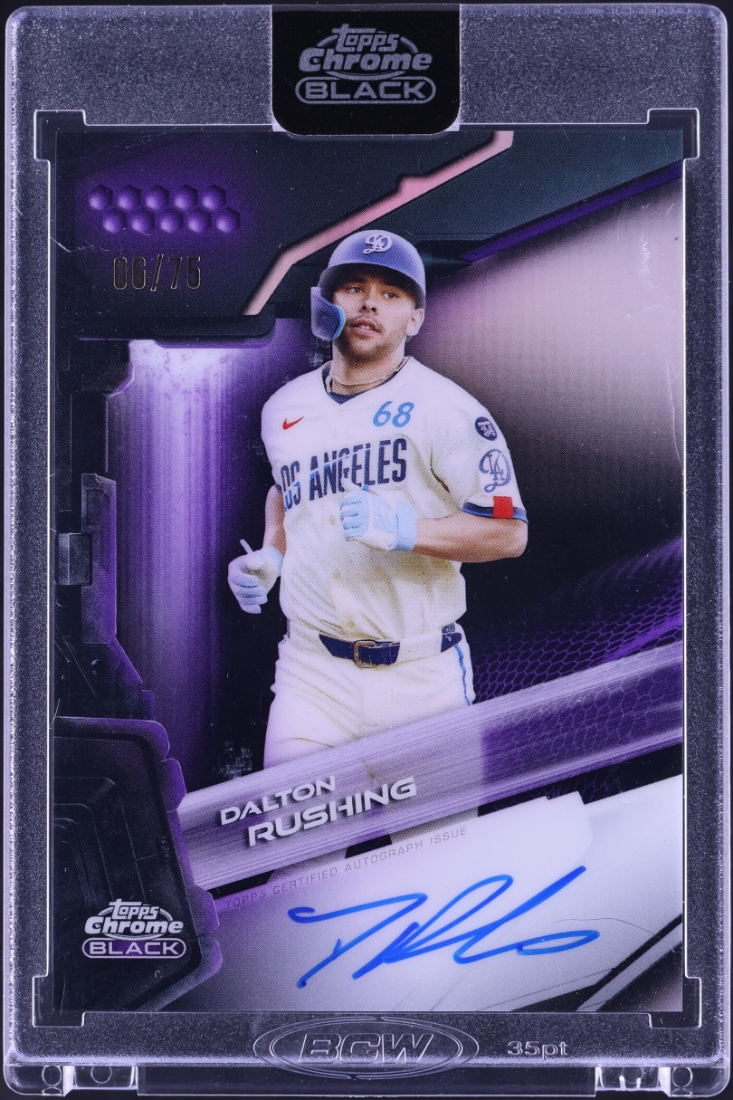 2026 Topps Chrome Black Purple Refractor Dalton Rushing ROOKIE AUTO /75 #CBA-DR