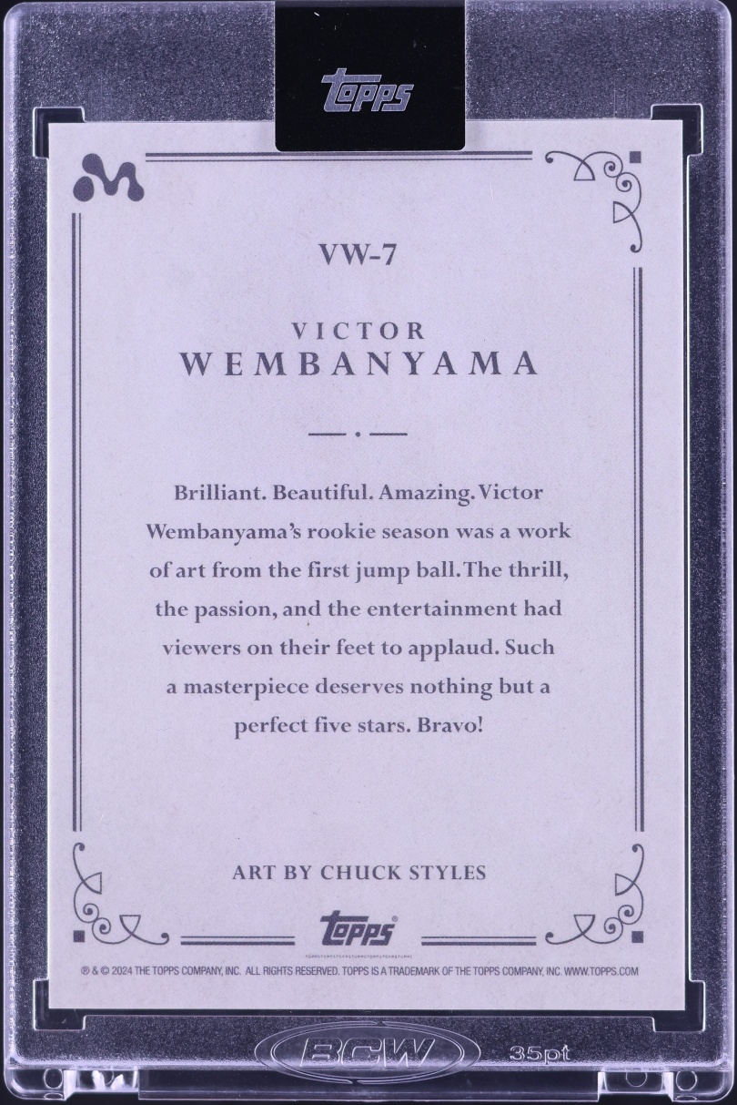2023 Topps Mercury Embark By Chuck Styles White Refractor Victor Wembanyama ROOKIE /35 #VW-7