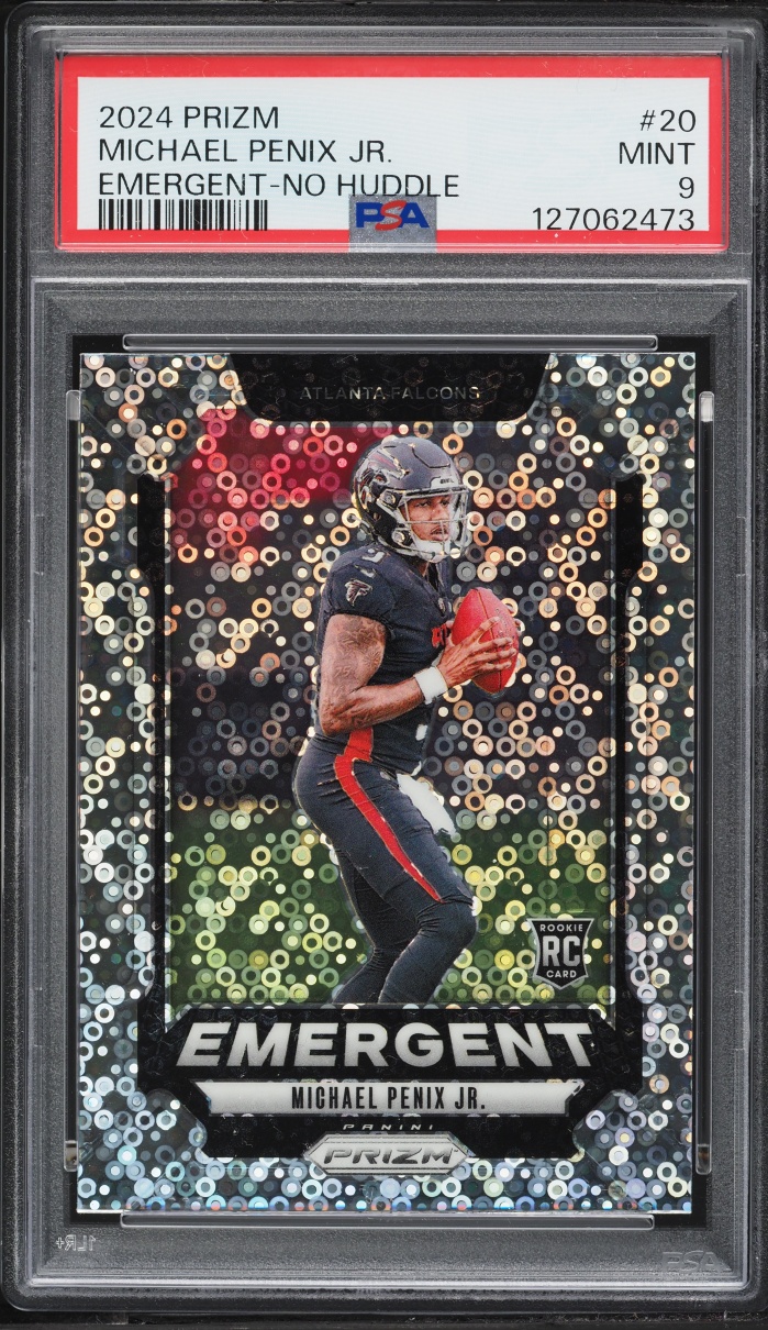 2024 Panini Prizm Emergent No Huddle Michael Penix Jr ROOKIE #20 PSA 9 MINT