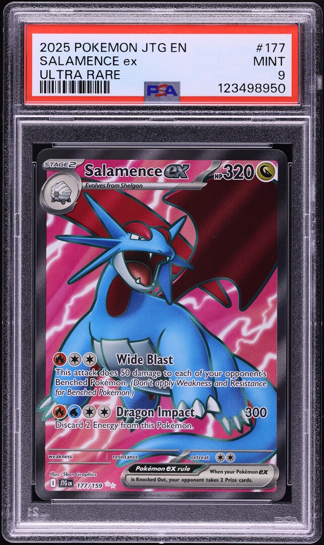 2025 Pokemon SV Journey Together Full Art Salamence ex #177 PSA 9