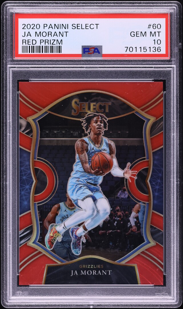 2020 Select Concourse Red Prizm Ja Morant /199 #60 PSA 10 GEM MINT