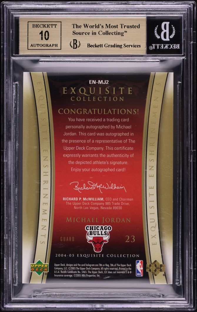 2004 Exquisite Collection Enshrinements White Michael Jordan AUTO /25 BGS 9.5