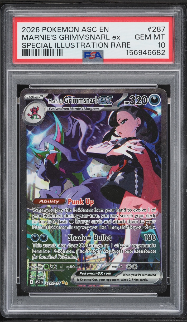 2026 Pokemon Mega Evolution Ascended Heroes SIR Marnie's Grimmsnarl EX #287 PSA 10 GEM MINT
