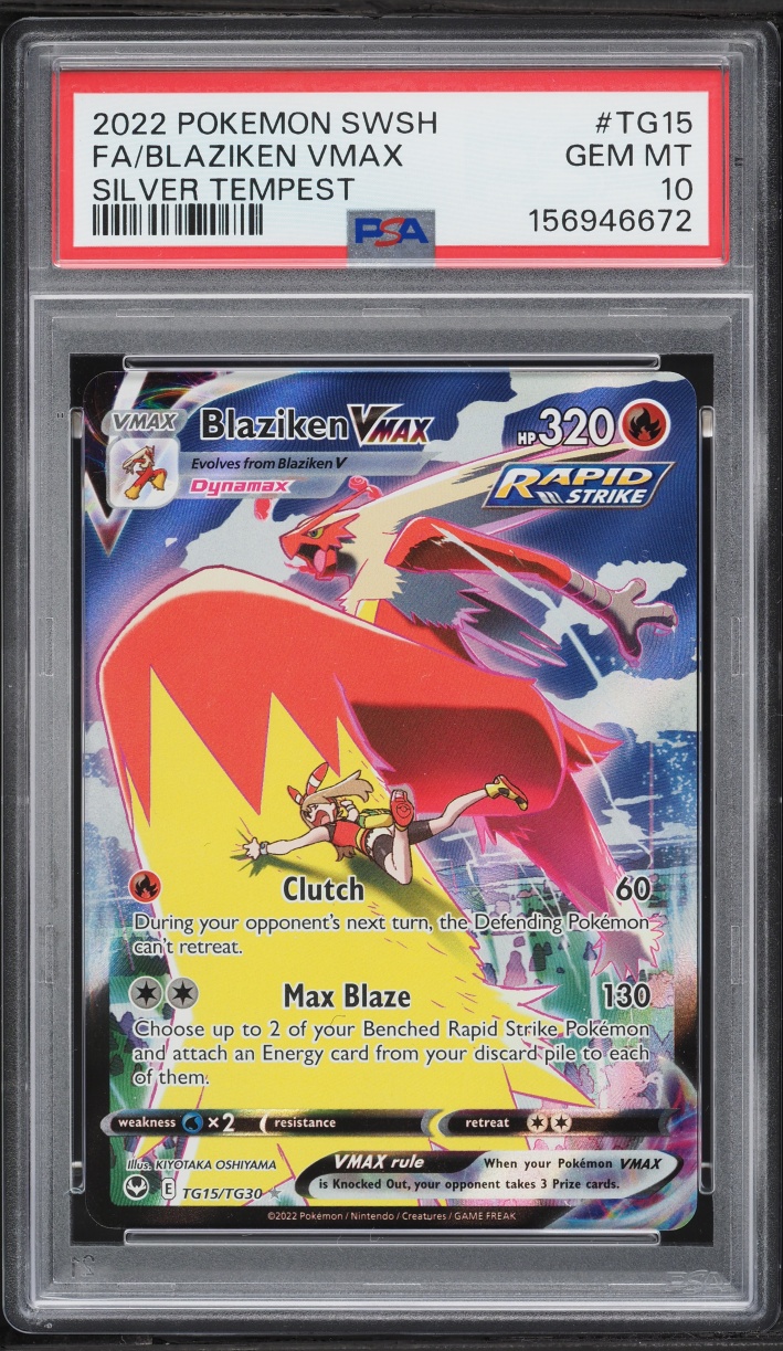 2022 Pokemon Sword & Shield Silver Tempest Full Art Blaziken VMAX #TG15 PSA 10 GEM MINT