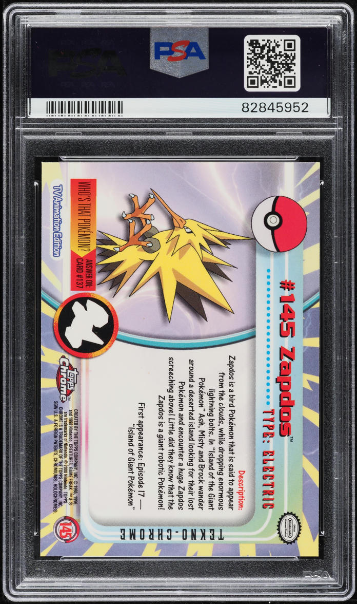 2000 Topps Chrome Pokemon Series 2 Tekno Zapdos #145 PSA 10 GEM MINT