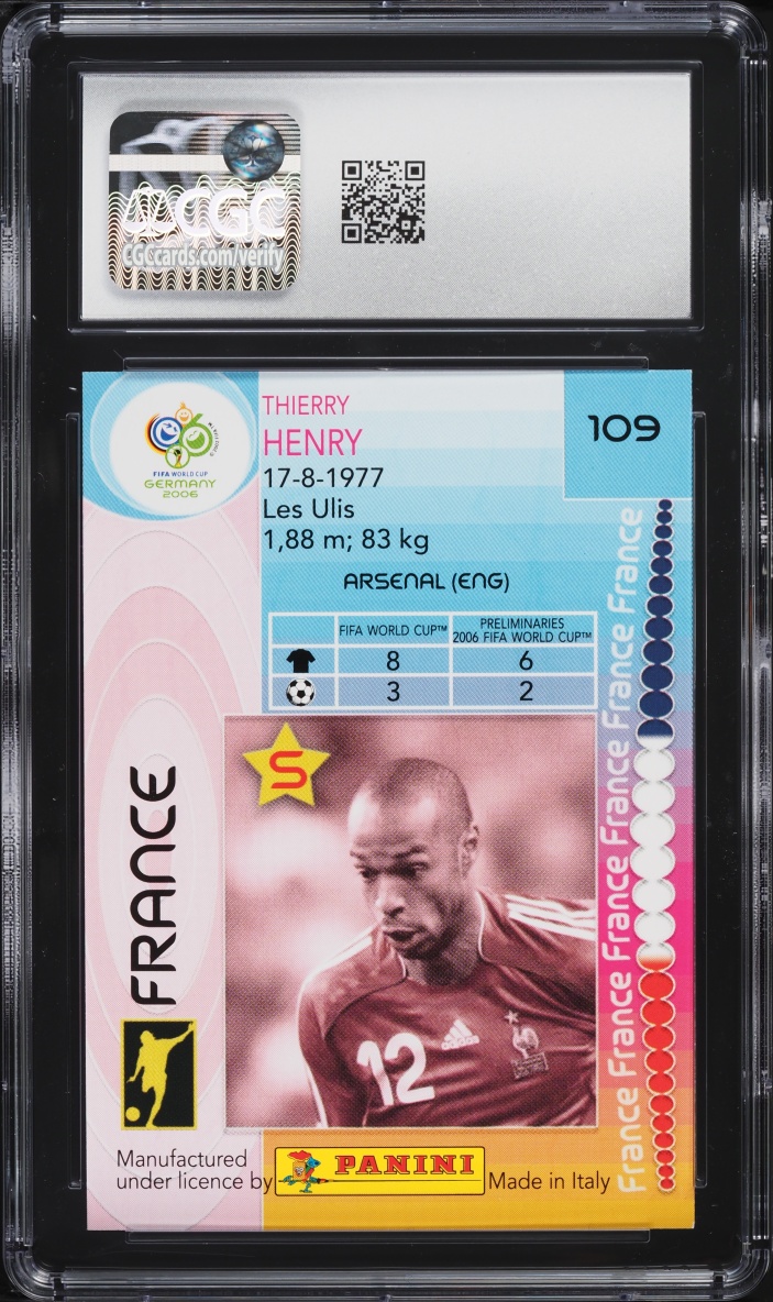 2006 Panini FIFA World Cup Thierry Henry #109 CGC 7 NRMT