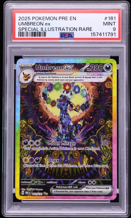 2025 Pokemon Scarlet & Violet Prismatic Evolutions SIR Umbreon Ex #161 PSA 9 MINT