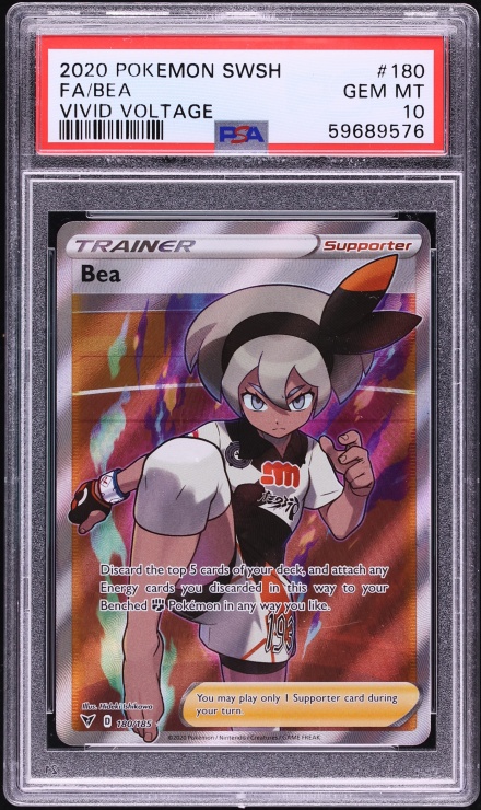 2020 Pokemon Sword & Shield Vivid Voltage Full Art Bea #180 PSA 10 GEM MINT