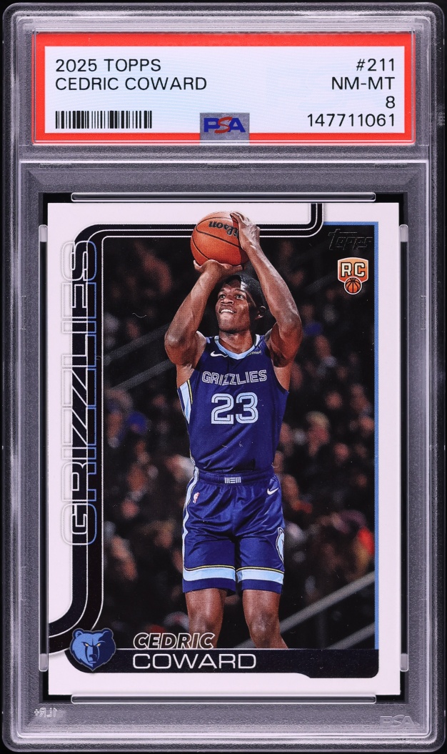 2025 Topps Basketball Cedric Coward ROOKIE #211 PSA 8 NM-MT