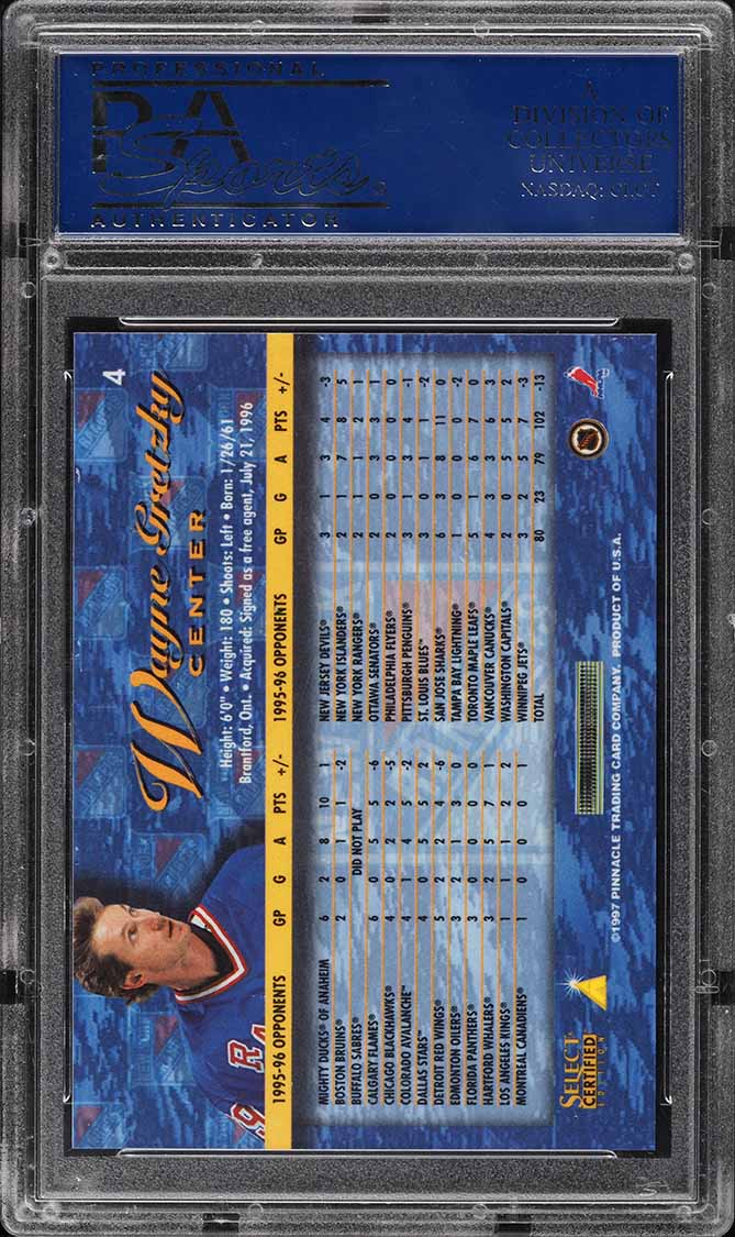 1996 Select Certified Artist's Proof Wayne Gretzky #4 PSA 10 GEM MINT
