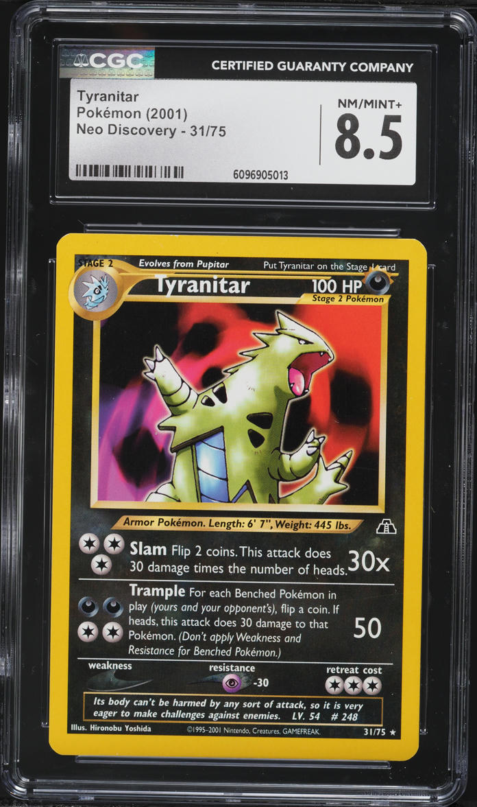 2001 Pokemon Neo Discovery Tyranitar #31 CGC 8.5 NM-MT+