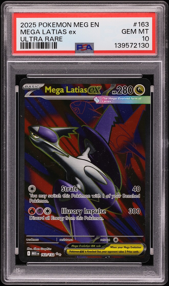 2025 Pokemon Mega Evolution Full Art Mega Latias ex #163 PSA 10 GEM MINT