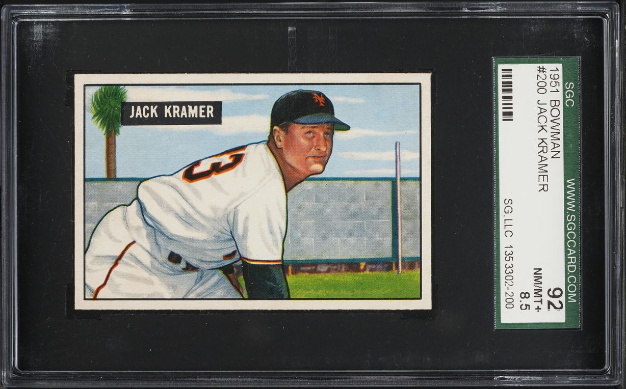 1951 Bowman Jack Kramer #200 SGC 8.5 NM-MT+