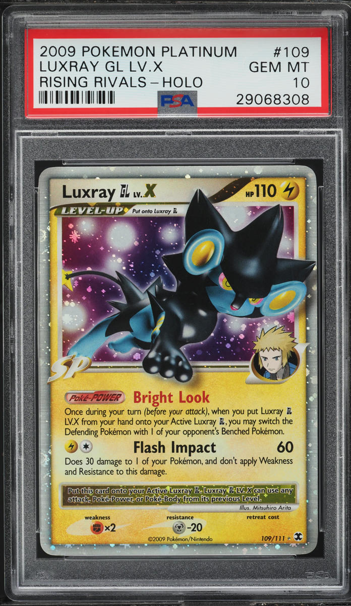 2009 Pokemon Platinum Rising Rivals Holo Luxray GL Lv.X #109 PSA 10 GEM MINT