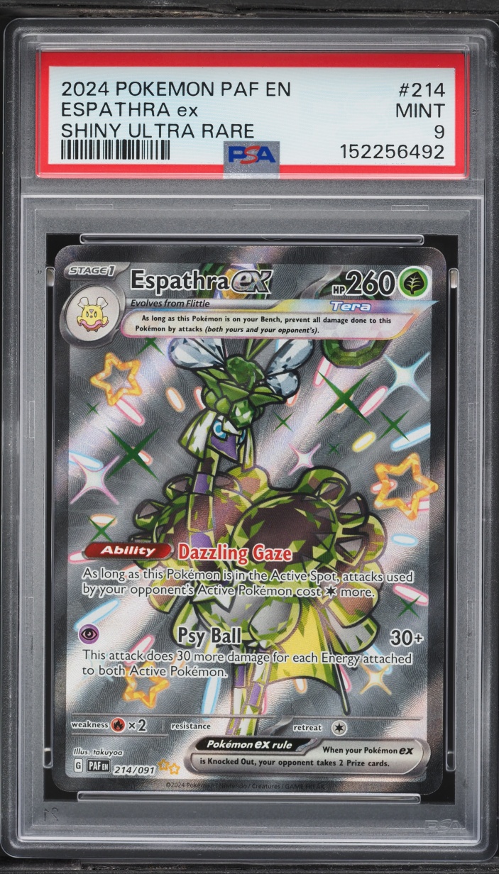 2024 Pokemon Scarlet & Violet Paldean Fates Full Art Shiny Espathra EX #214 PSA 9 MINT