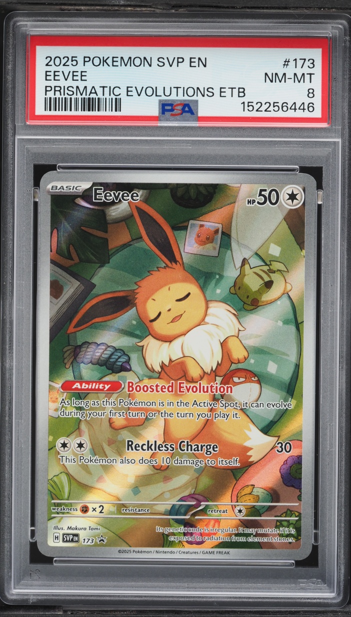 2025 Pokemon Scarlet & Violet Promo Prismatic Evolutions ETB Full Art Eevee #173 PSA 8 NM-MT
