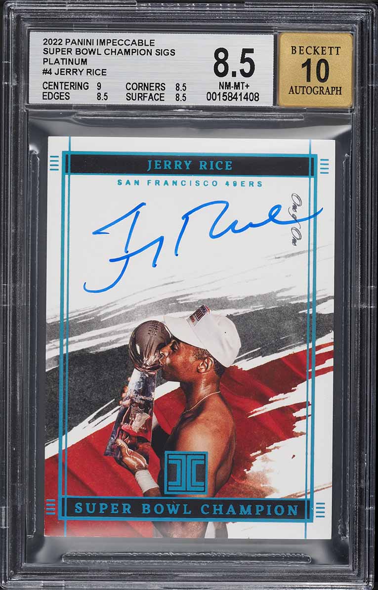 1996 Playoff Contenders Leather Jerry Rice #57 SGC 9.5 MINT+ on