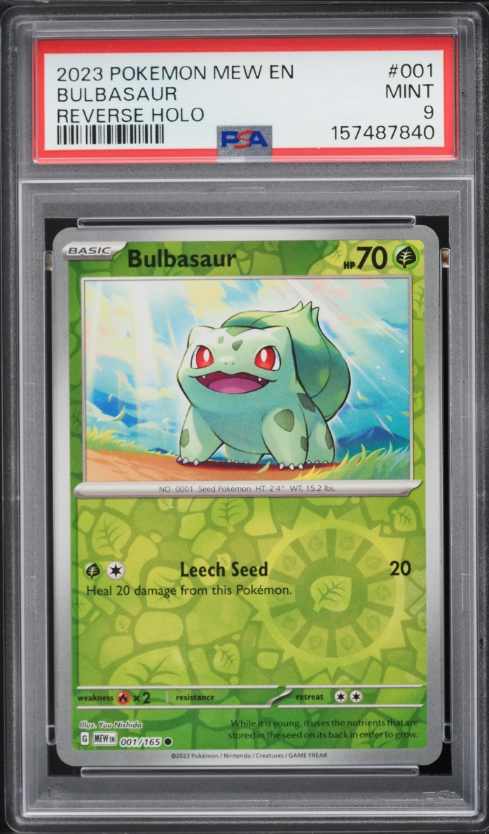 2023 Pokemon Scarlet & Violet 151 Reverse Holo Bulbasaur #001 PSA 9 MINT