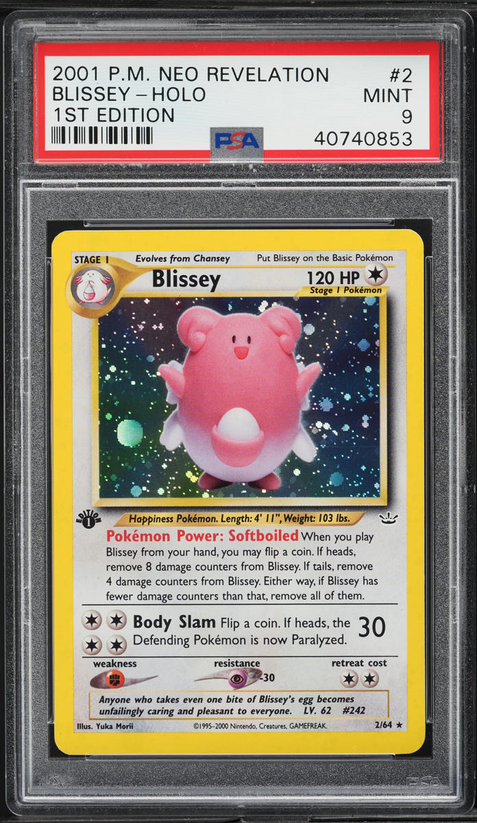 2001 Pokemon Neo Revelation 1st Edition Holo Blissey #2 PSA 9 MINT