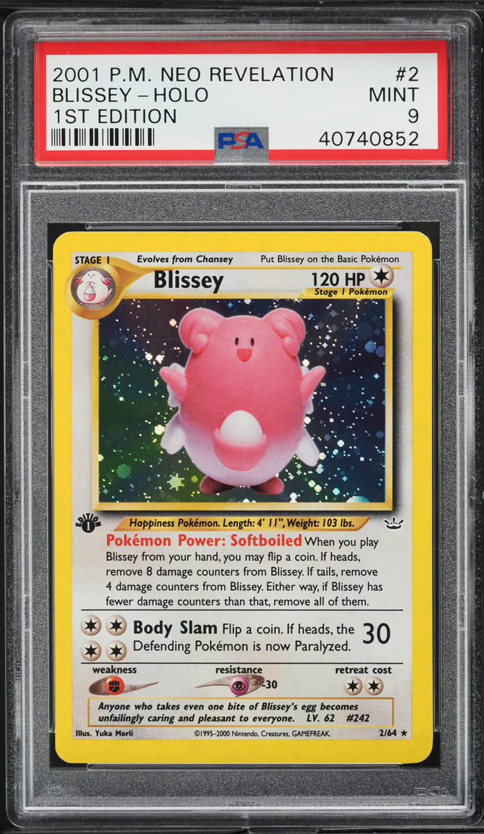 2001 Pokemon Neo Revelation 1st Edition Holo Blissey #2 PSA 9 MINT