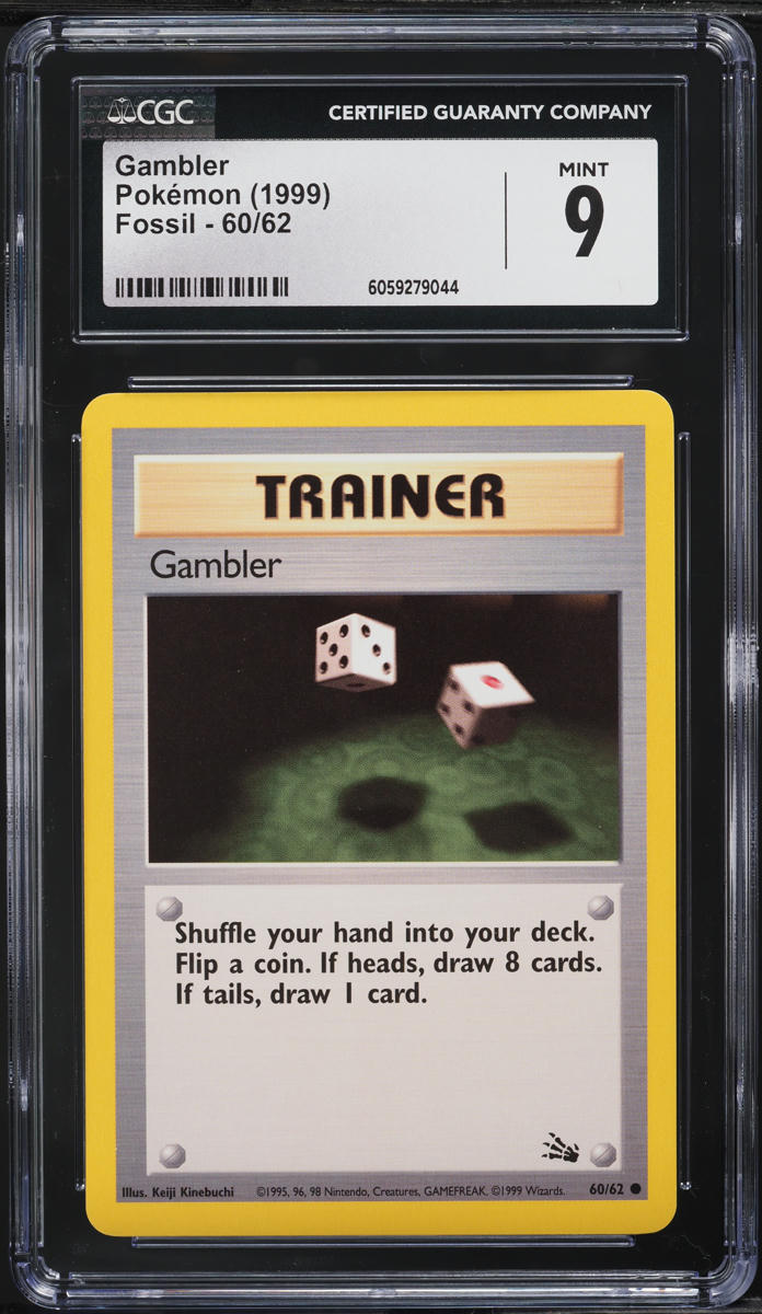 1999 Pokemon Fossil Gambler #60 CGC 9 MINT