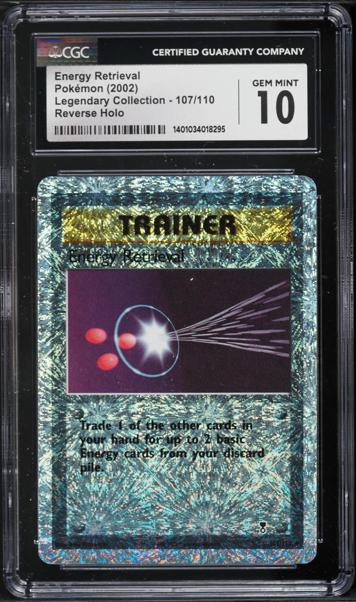 2002 Pokemon Legendary Collection Reverse Holo Energy Retrieval #107 CGC 10 GEM MINT