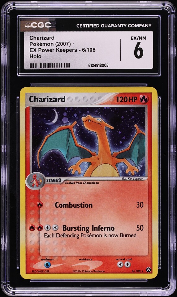 2007 Pokemon EX Power Keepers Holo Charizard #6 CGC 6 EXMT