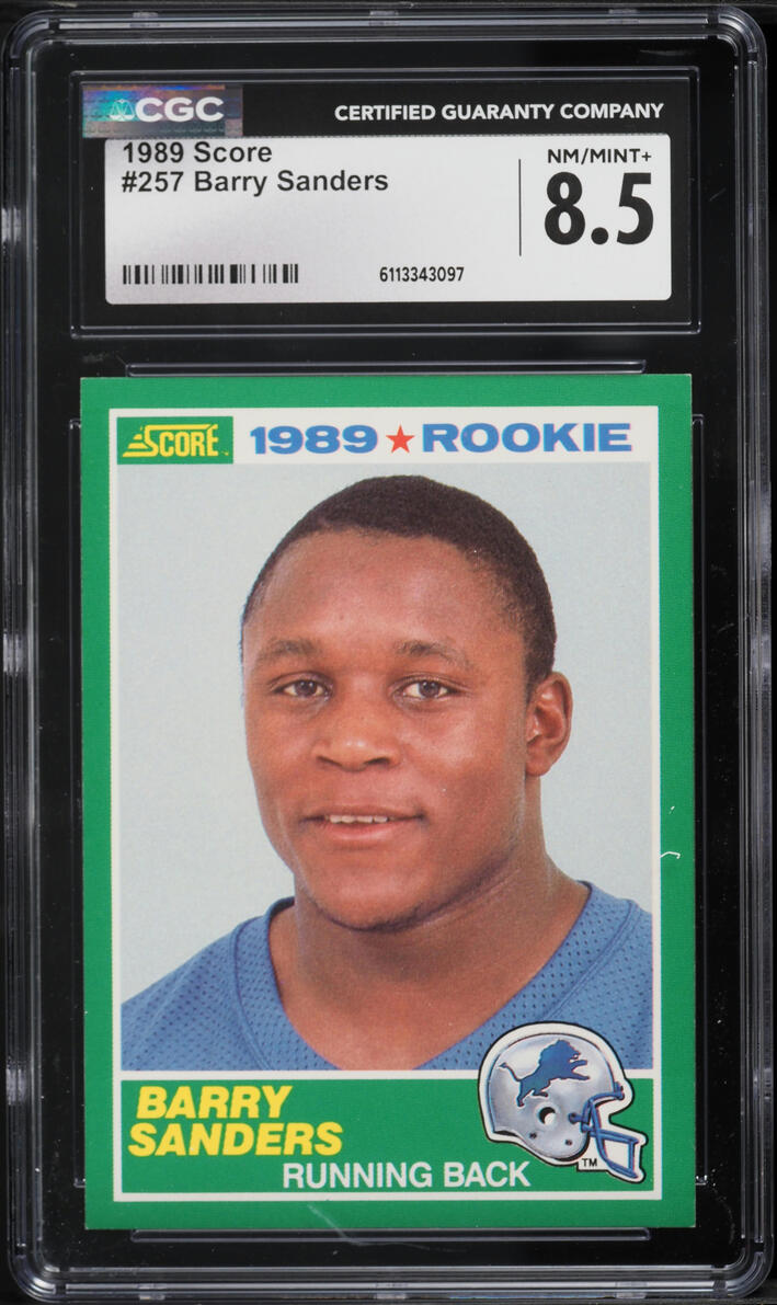 1989 Score Football Barry Sanders ROOKIE #257 CGC 8.5 NM-MT+