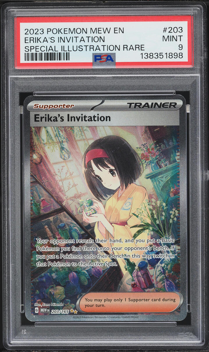 2023 Pokemon Scarlet & Violet 151 SIR Erika's Invitation #203 PSA 9 MINT